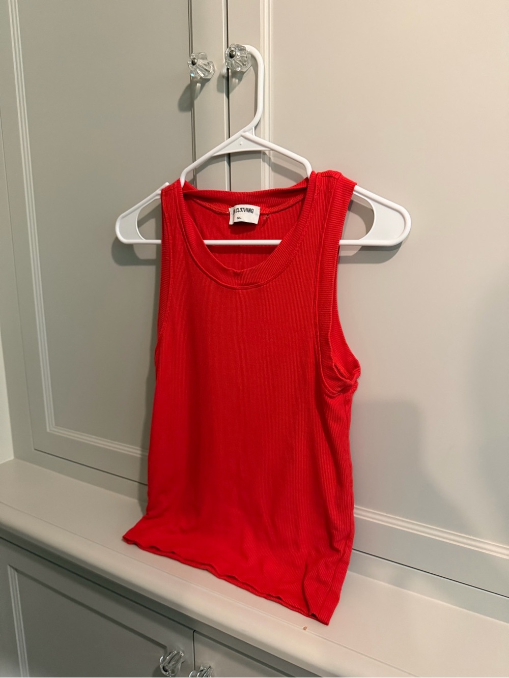 LNA Red Ribbed Tank Top